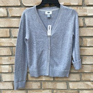 Old Navy V Neck Cardigan Sweater Uniform Sz L Gray